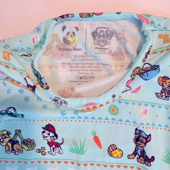 Bellabu Bear Paw Patrol Easter Bamboo Pajamas Size 6Y - Picture 4 of 5